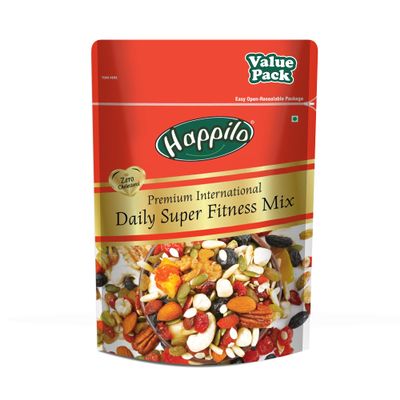 Happilo Premium International Daily Super Fitness Mix 325 g | Premium Superfood | Premium & Nutritious Super Fitness Mix Nuts | Nutritious & Healthy Snack