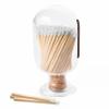 Atzi Hats Glass Match Holder with Striker  Includes Fancy Matches in Cloche Jar  Decorative Christmas Gift for Home or Fireplace - White, 250 ml view 1