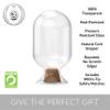 Atzi Hats Glass Match Holder with Striker  Includes Fancy Matches in Cloche Jar  Decorative Christmas Gift for Home or Fireplace - White, 250 ml view 3