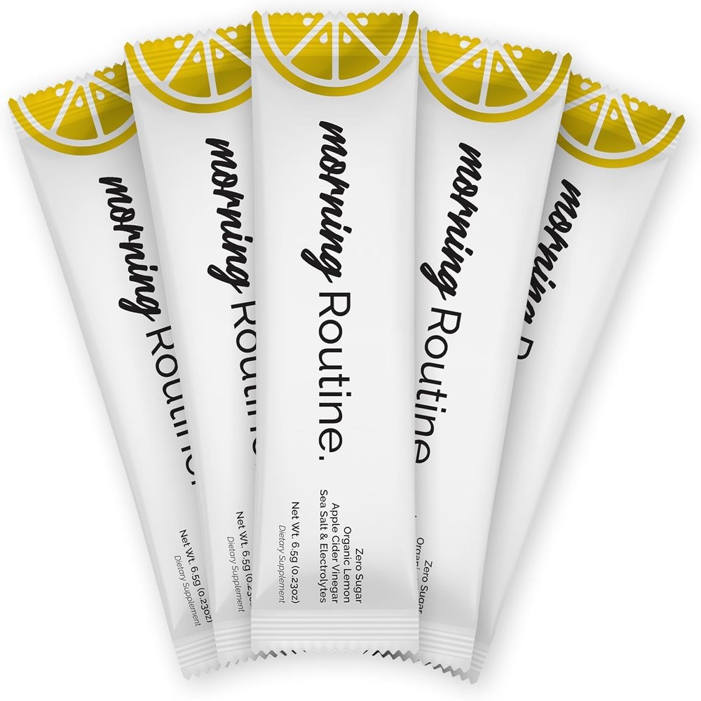 ROUTINE Morning Daily Hydration | Electrolyte Powder Packets with Apple Cider Vinegar, Lemon, and Sea Salt | Keto & Paleo-Friendly Electrolyte Drink Mix (5 Pack)