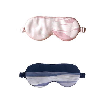2 Pcs, Silk Sleep Mask, 100% Silk 19 Momme Sleeping Eye Mask, Anti-Aging, Prevent Eye Wrinkles, Comfortable Elastic Band Without Tightness, Enter Deep Sleep Quickly