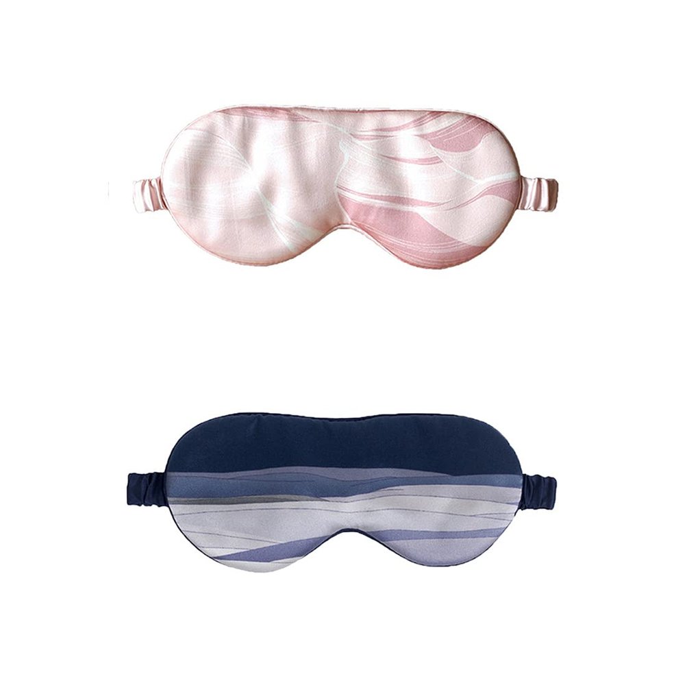 2 Pcs, Silk Sleep Mask, 100% Silk 19 Momme Sleeping Eye Mask, Anti-Aging, Prevent Eye Wrinkles, Comfortable Elastic Band Without Tightness, Enter Deep Sleep Quickly