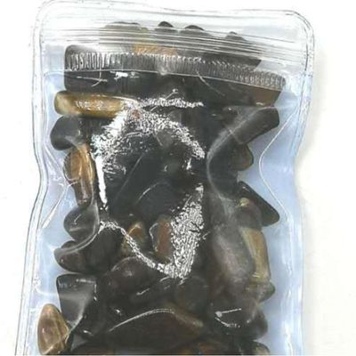 Natural Crystal Rough Stone Tiger Eye Amazonite White Crystal Fish Tank Stone Flower Pot Decoration Gravel-Tiger Eye_7-9mm