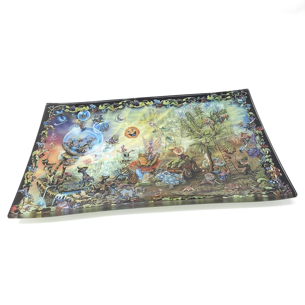 E.G.G. Shatter Resistant Glass Tray: Decorative, Rolling, Collectable, High Resolution, Great Gift (Organic)