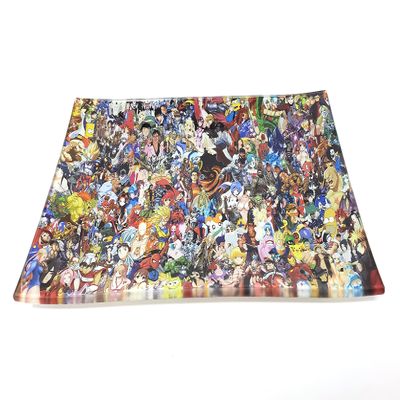 E.G.G. Shatter Resistant Glass Tray: Decorative Tray/Rolling Tray/Collectable/High Resolution/Great Gift (Anime Mash Up)