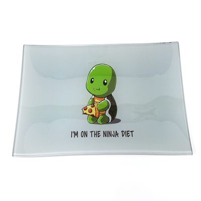 E.G.G. Shatter Resistant Glass Tray: Decorative Tray/Rolling Tray/Collectable/High Resolution/Great Gift (Ninja Diet)