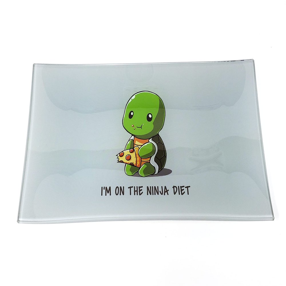 E.G.G. Shatter Resistant Glass Tray: Decorative Tray/Rolling Tray/Collectable/High Resolution/Great Gift (Ninja Diet)