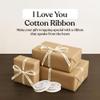 Sisterly Market - Custom Herringbone Cotton Ribbon, Natural 5/8 Inch Gift Ribbon with I Love You Printed Phrase, 10 Yards view 2