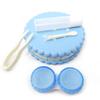 Honbay Cookie Shaped Contact Lens Case Travel Contact Lens Box with Mirror (Blue) view 1