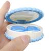 Honbay Cookie Shaped Contact Lens Case Travel Contact Lens Box with Mirror (Blue) view 3