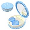 Honbay Cookie Shaped Contact Lens Case Travel Contact Lens Box with Mirror (Blue) view 4