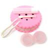 Honbay Cookie Shaped Contact Lens Case Travel Contact Lens Box with Mirror (Pink) view 1