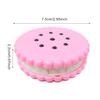 Honbay Cookie Shaped Contact Lens Case Travel Contact Lens Box with Mirror (Pink) view 2