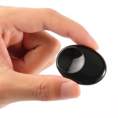 1pcs Natural Worry Stone Thumb Massage Gemstones Crystals 7 Chakra Treatment Spiritual Therapy Minerales 30x40mm-black Agate_40x30x8mm