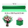 200 ft Green Cellophane Wrap Roll (16 In x 200 Feet) - 2.5 Mil Thick for Gift Baskets, Bouquets, Party Decorations view 2