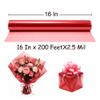200 ft Red Cellophane Wrap Roll (16 In x 200 Feet) - 2.5 Mil Thick for Gift Baskets, Bouquets, Party Decorations view 2