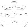VEVESMUNDO Frameless Reading Glasses Blue Light Blocking Metal Lightweight Computer Rimless Readers for Men Women view 3