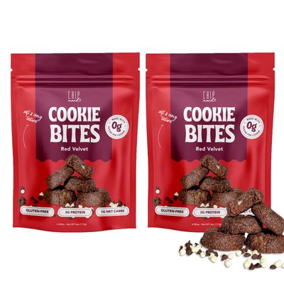 ChipMonk Keto Cookies Bites - Red Velvet Brownie (2 Pack, 16 Bites) Low Carb Keto Snacks - Gluten-Free, High Fat, Low Sugar, Ketogenic Sweet Snack Foods, Healthy Macro Nutrition Treats