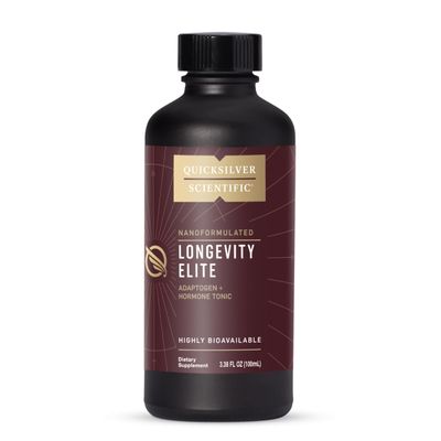 Quicksilver Scientific Longevity Elite - Liposomal Adaptogen + Pregnenolone Tonic - Herbal Supplements Designed for Age Optimization Support While Targeting AMPK, Sirtuins + Telomeres (100ml)