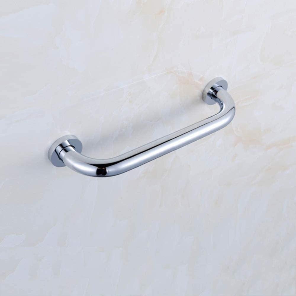 WHLMYH Safety Handrail,Handrails Full Copper Bathroom Staircase Senior Assist Bath Handle Bath Auxiliary ToolsSuitable for Stairwells, Corridors, Bathrooms, Hotels, Etc,Silver,37Cm
