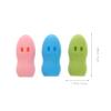 4pcs Kawaii Cartoon Travel Toothbrush Holder Covers Portable Silicone Toothbrush Case for Home Daily Travel Outdoor (Red Spaceship+ Cartoon Person+ Green Leaves+ Yellow Chicks) Random Style view 2