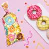 Perkoop 100 Pieces 5 x 11 Inches Donut Party Favors, Candy Cellophane Bags, Sweet Doughnut Goodie Bags with 150 Pieces Twist Ties for Candy Birthday Party Baby Shower Decoration Supplies view 3