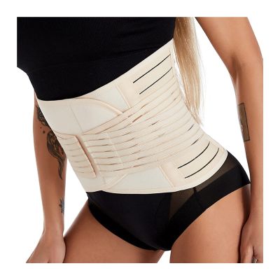 Breathable Lumbar Brace Abdomen Belt Corset Back Support Belt Large Size Back Brace Belt Spine Support Belt Postpartum Recovery Men Women (Color : Beige, Size : X-Large)
