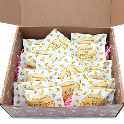 Love + Chew Mini Vegan Cookies, Gluten Free, 3g Plant Based Protein Per Cookie, Healthy Snacks for Adults and Kids, Refined Sugar Free, Individually Wrapped Cookies, Banana Bread, 18 Pack
