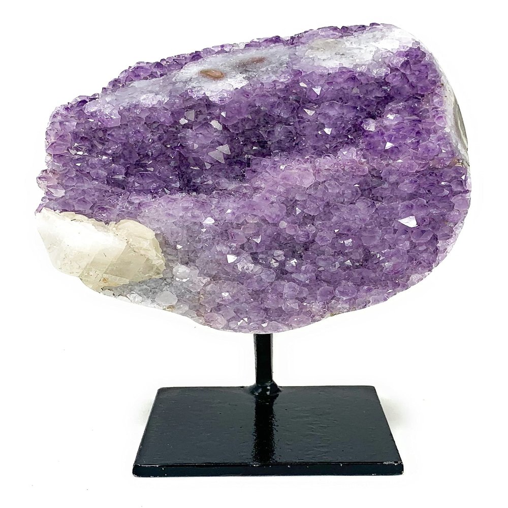 Unearthed Vibes Large Polished Amethyst on a Metal Stand