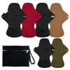 wegreeco 6 Pcs Reusable Menstrual Pads, Ultra Absorbent Cloth Pads for Heavy Flow, Sanitary for Teens, Women, Nonslip Panty Liners + Bag (Aqua, Burgundy, Coffee, S) view 2