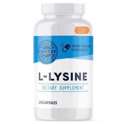Vimergy L-Lysine Promotes Healthy Skin, Hair & Nails* Supports Healthy Metabolism* Vegan, Non-GMO & Gluten-Free 270 Capsules