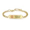 AOAMID Medical Alert Bracelet for Women Adjustable Personalized Free Engrave Addisons Disease Stainless Steel Medical ID Bracelets 6.5-8 Inch(Gold) view 1