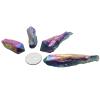 Amogeeli 1Lb Irregular Titanium Coated Rock Crystal Point Sticks, Bulk Raw Healing Crystal Wand for Reiki Decor view 2