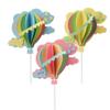 12Pcs 3D Hot Air Balloon Paper Cupcake Topper, Birthday Cake Decorations with Airplane Stars for Kids Birthday, Baby Shower, Wedding Party, Party Decorations Supplies (4 Pink & 4 Yellow & 4 Blue) view 1