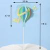 12Pcs 3D Hot Air Balloon Paper Cupcake Topper, Birthday Cake Decorations with Airplane Stars for Kids Birthday, Baby Shower, Wedding Party, Party Decorations Supplies (4 Pink & 4 Yellow & 4 Blue) view 3