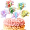 12Pcs 3D Hot Air Balloon Paper Cupcake Topper, Birthday Cake Decorations with Airplane Stars for Kids Birthday, Baby Shower, Wedding Party, Party Decorations Supplies (4 Pink & 4 Yellow & 4 Blue) view 4