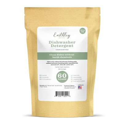 Earthley Wellness, Dishwasher Detergent, Eco-Friendly, Pure, Certified Organic Dish Detergent (60 Loads, Unscented)