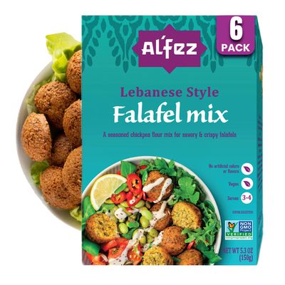 AlFez Lebanese Style Falafel Mix - 5.3oz (Pack of 6) - Chickpea Flour & Spice Blend for Crispy Falafels - Vegan, Quick & Easy Preparation - Perfect for Pita Wraps, Salad Bowls, Mezze Plates & More