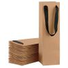 Purple Q Crafts Wine Bag, Kraft Brown, for Wine Bottles, 4"x4"x14" Whiskey/Spirits, Reusable Wine Gift Bag, Laminated for Extra Strength. (4"x4"x14" 50 pack) view 1