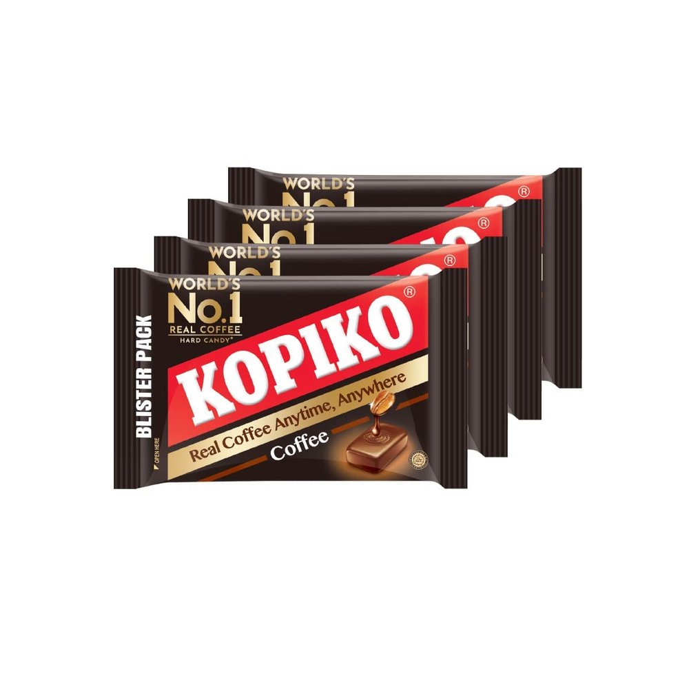 Kopiko Coffee Candy Bold-Tasty Hard Candy from Indonesia with Real Coffee Extract A Satisfying Boost for On-the-Go Energy (4-Pack 1.13 Ounce Each)