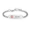 AOAMID Medical Alert Bracelet for Women Adjustable Personalized Free Engrave NO MRI Stainless Steel Medical ID Bracelets 6.5-8 Inch Adaptive