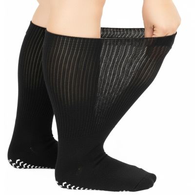 Mediss 3 Pairs Extra Width Socks for Lymphedema & Diabetic, Bariatric Sock Stretches up to 30" for Swollen Feet