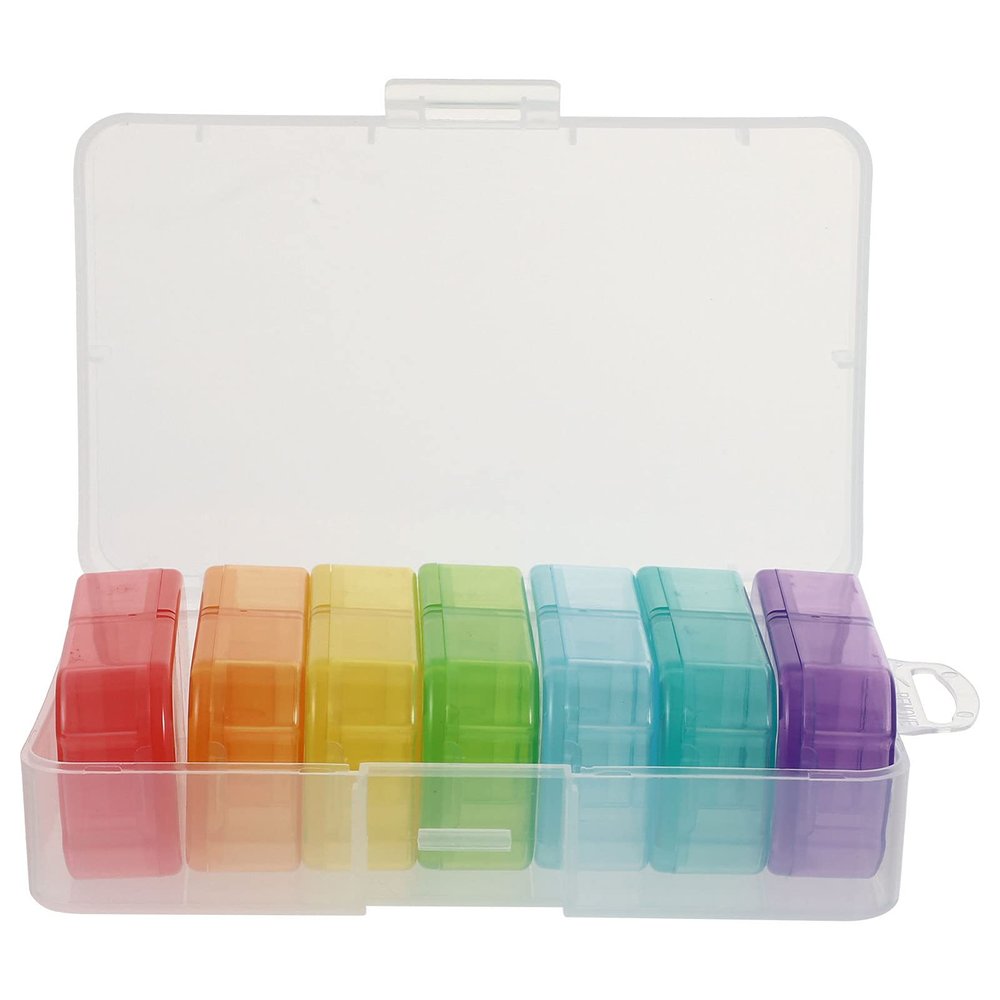 1pc Portable Pill Organizer Assorted Color Medicine Container for Daily Medication Lightweight Compact Design for for Travel Home Use
