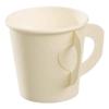 King Zak Disposable Espresso Paper Cup with Handle - 4 oz | Cream Color | Pack of 1000 view 2