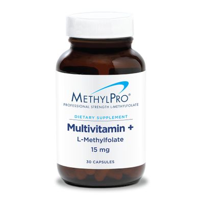 MethylPro Multivitamin + L-Methylfolate 15 mg - Supports a Healthy Mindset - Vitamins A, C, D3, E & More - Active Folate for Methylation Support & Biochemical Reactions - 30 Servings - 30 Capsules