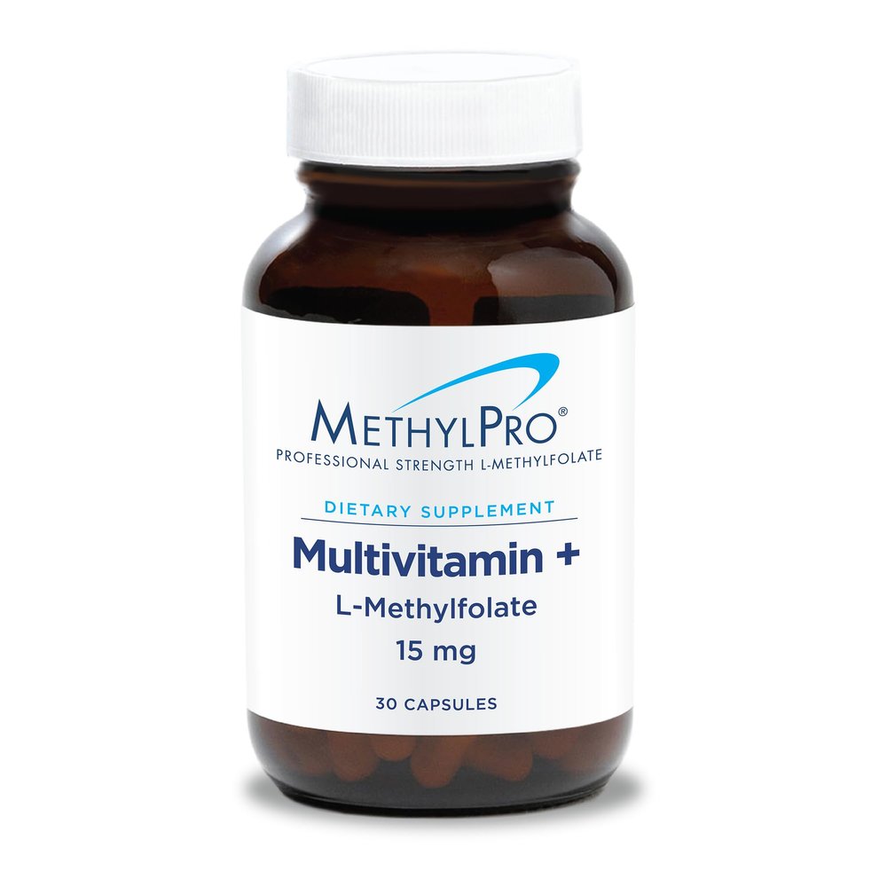MethylPro Multivitamin + L-Methylfolate 15 mg - Supports a Healthy Mindset - Vitamins A, C, D3, E & More - Active Folate for Methylation Support & Biochemical Reactions - 30 Servings - 30 Capsules