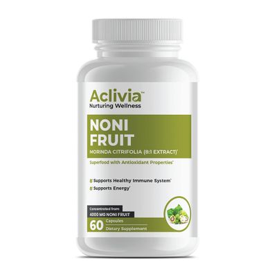Aclivia - Hawaiian Noni Fruit Capsules 4000 mg - Morinda Citrifolia Supplement - Non-GMO, Gluten-Free, USA Made, No Artificial Additives (60 Count)