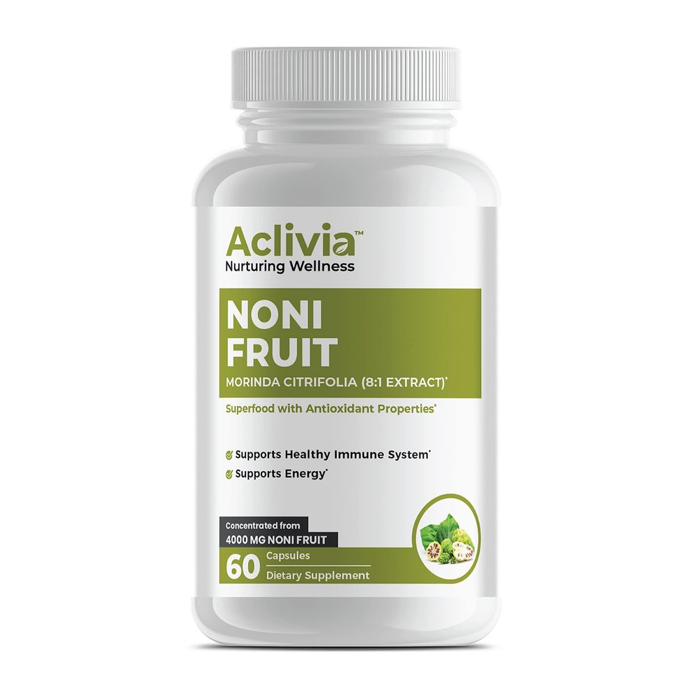 Aclivia - Hawaiian Noni Fruit Capsules 4000 mg - Morinda Citrifolia Supplement - Non-GMO, Gluten-Free, USA Made, No Artificial Additives (60 Count)