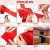 12 Pieces Christmas Cabinet Ribbons Xmas Door Ribbon Cabinet Bows with Large 30m Red Ribbons for DIY Christmas Festive Party Tree Decor Dining Kitchen Supplies,Red(Polyester) view 4