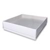 10 Qty - White-Swirl Cotton Filled Gift Boxes w/Clear Plastic Top - Size 3 1/2" x 3 1/2" x 7/8" - USA Made - Holidays/Birthdays/Sales/Storage/Display/Travel - N'icePackaging view 3